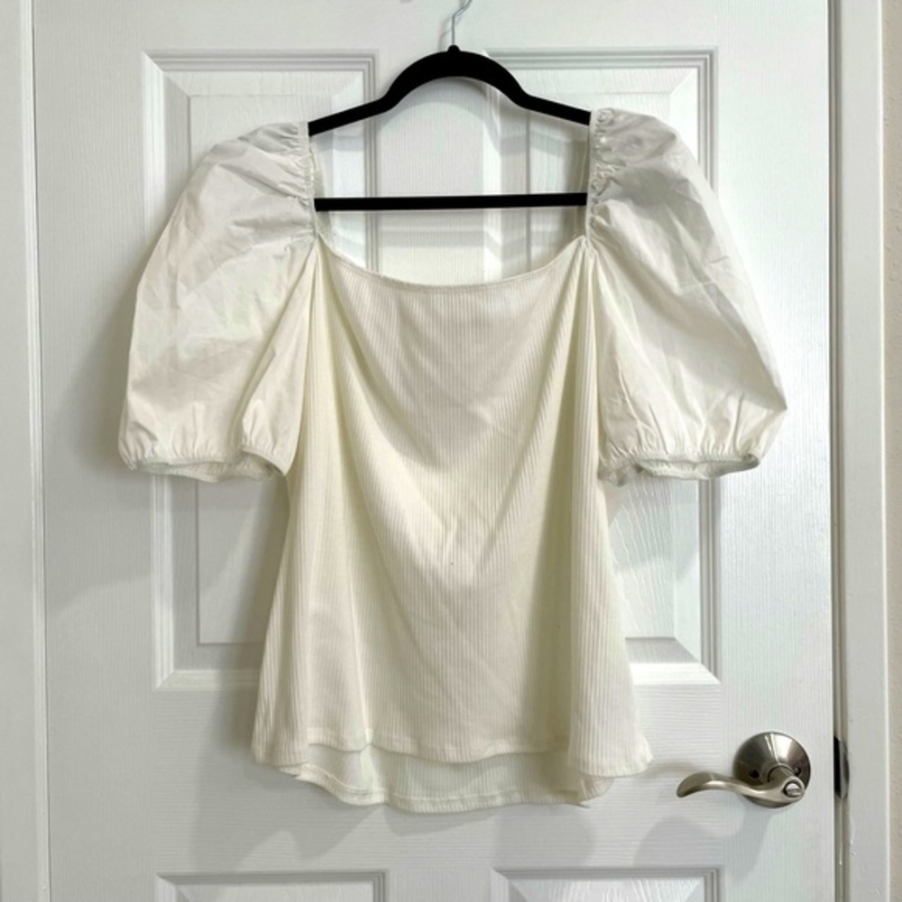 Amaryllis - White Peasant top - 3X